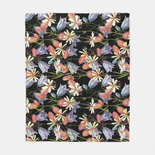 Manta Polar Bladder Campion Bells: Floral acuarela