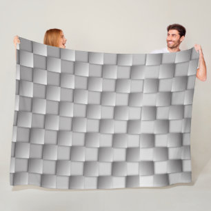 Manta Polar Blancanato de flete de chequeos plateados
