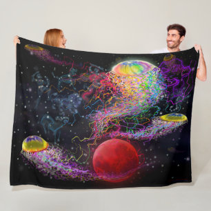 Manta Polar Blancanato de flores de cocodrilo arco iris