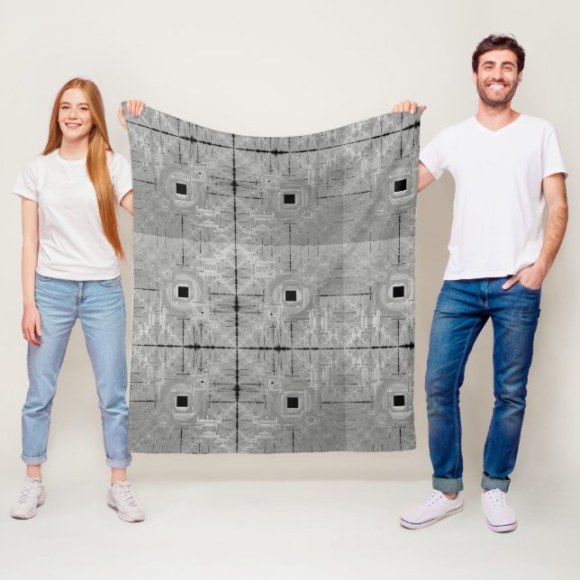 Manta Polar Blancanato de flores de Serenade Plata (In situ)