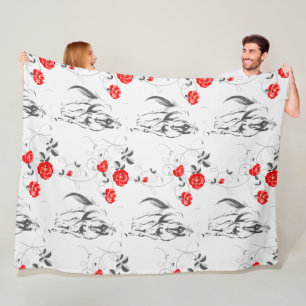 Manta Polar Blancanato de la flauta de caballos barroca