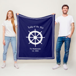Manta Polar Blanco azul de la Marina Náutica personalizado
