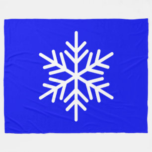 Manta Polar Blanco Festivo Negrita Copo de Nieve Alpino Sobre