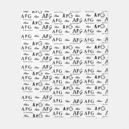 Manta Polar blanco fresco con patrón de nombres negros