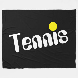 Manta Polar Blanco Frío Amarillo Diagonal Texto TENIS Sobre Ne