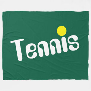 Manta Polar Blanco Frío Amarillo Texto de TENIS Sobre Verde Ca