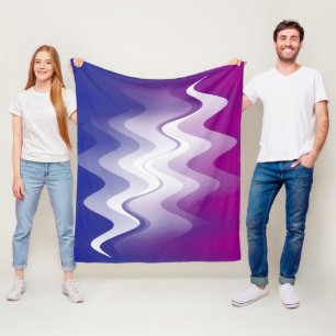 Manta Polar Blanco morado azul