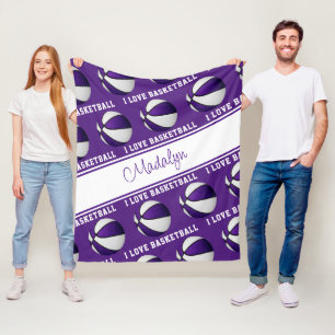 Manta Polar blanco morado me encanta la decoración deportiva d