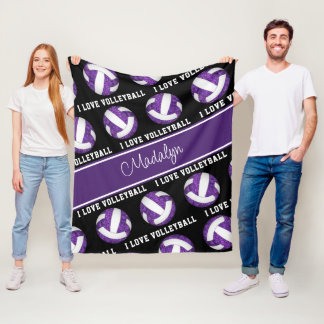 Manta Polar blanco morado me encanta la frase de texto de vole