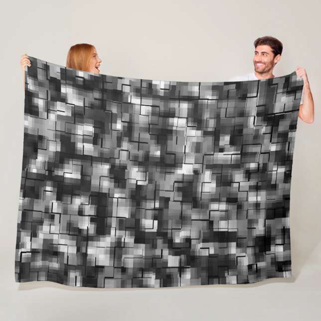 Manta Polar Blanco negro abstracto plasmado (In situ)