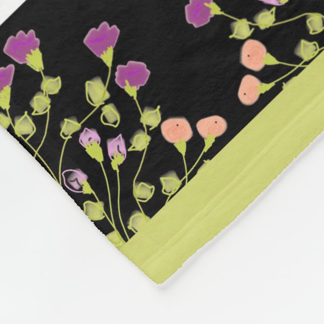 Manta Polar Blanco negro moderno y verde (Esquina)