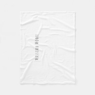 Manta Polar Blanco Negro Sencillo Elegante Casual Propio Nombr