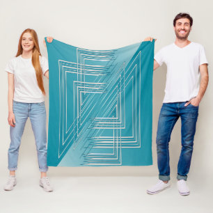 Manta Polar Blanco opaco turquesa