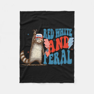 Manta Polar Blanco Rojo Y Feral Gracioso Trump Raccoon 4 De Ju