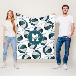 Manta Polar Blanco verde azulado La cancha de baloncesto es mi