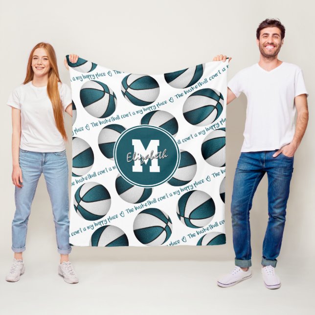 Manta Polar Blanco verde azulado La cancha de baloncesto es mi (In situ)