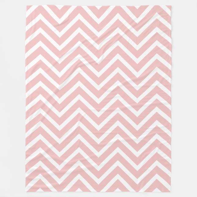 Manta Polar Blanco Y Bebé Pink Chevron Pattern Fleece Blanc (Anverso)