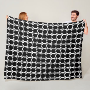 Manta Polar Blanco Y Negro, Masa De Art Deco Moderno
