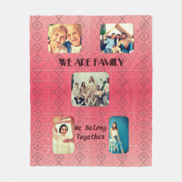 Manta Polar Blanda de diseño geométrico retro rojo suave