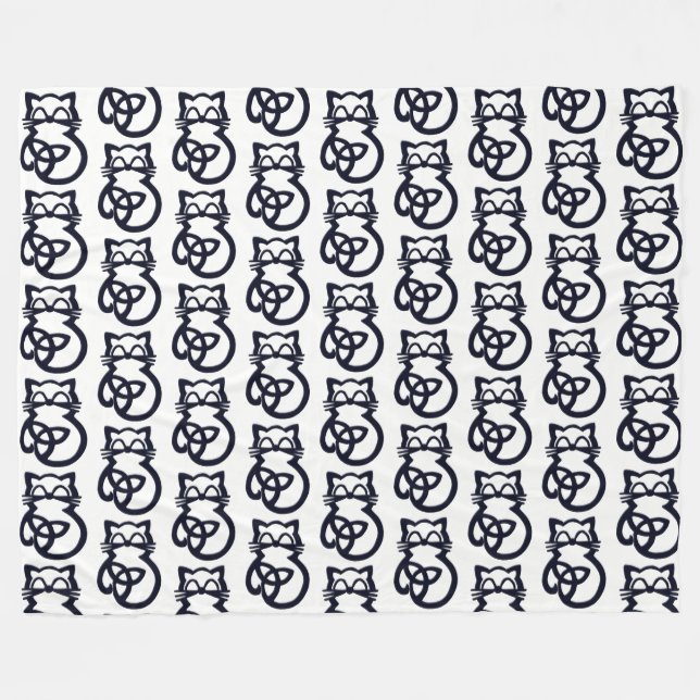 Manta Polar Blanda de gatos celta de trinidad negra (Frente (Horizontal))