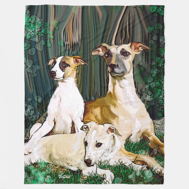Manta Polar Blanda de la familia de los Whippet (Anverso)