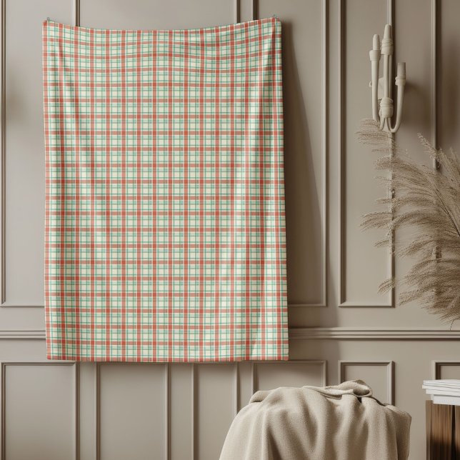 Manta Polar Blanda de tartán suave en hues de Navidades pastel (Soft Tartan Blanket in Pastel Christmas Hues)