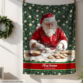 Manta Polar Blanda festiva suave con papel retro Santa