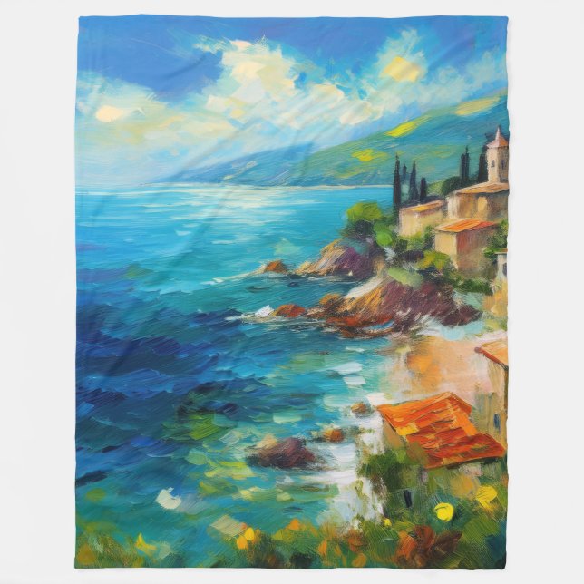 Manta Polar Blanket Mediterranean Beach Coastal Italy Art (Anverso)