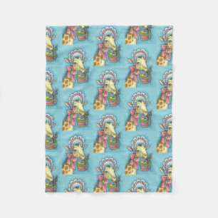MANTA POLAR BLANKET SM DE FLEECE BLANKET BONNET GIRAFFE
