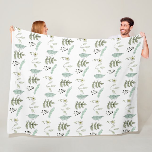 Manta Polar Blanket - Summer Leaves (In situ)