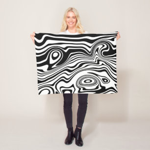 Manta Polar Blanqueta blanca negra