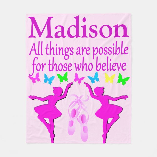 Manta Polar BLANQUETA DE BALLERINA PERSONALIZADA POR bonitos (Anverso)