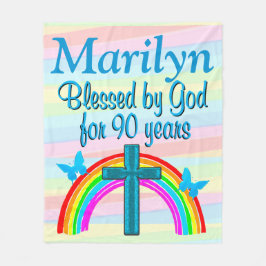 MANTA POLAR BLANQUETA DE FLORES DE CUMPLEAÑOS PERSONALIZADA