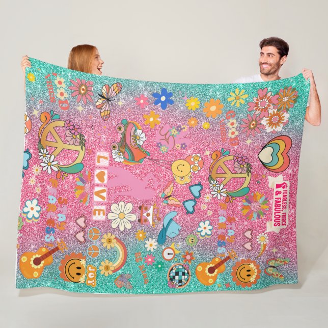 MANTA POLAR BLANQUETA DE FLORES SIN MIEDO Y FABULOSAS (In situ)