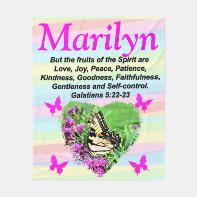 Manta Polar BLANQUETA DE PERSONALIZADOS DE LA MARIPOSA DE boni (Anverso)