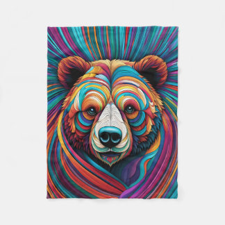 MANTA POLAR BLANQUETA DEL OSO ABSTRACTO