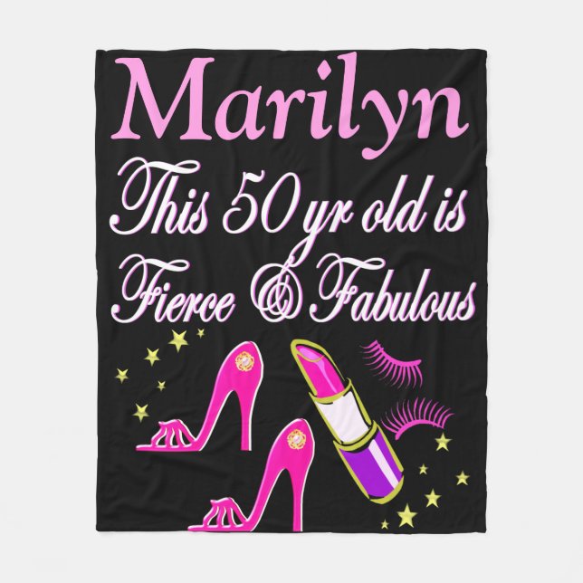 MANTA POLAR BLANQUETA PERSONALIZADA DE 50º CUMPLEAÑOS (Anverso)