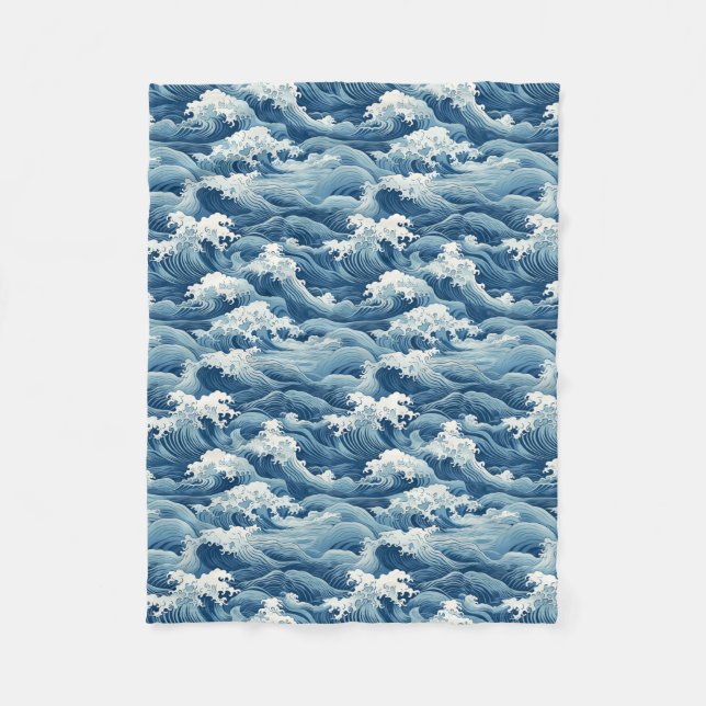 Manta Polar Blanquete de las olas del océano (Anverso)