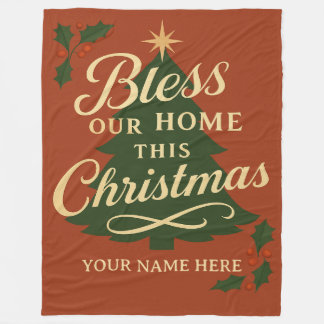 Manta Polar Bless Our Home Christmas Personalized Blanket