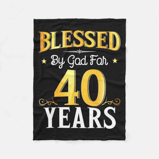 Manta Polar Blessed By God For 40 Years 40th Birthday Men Wome (Anverso)