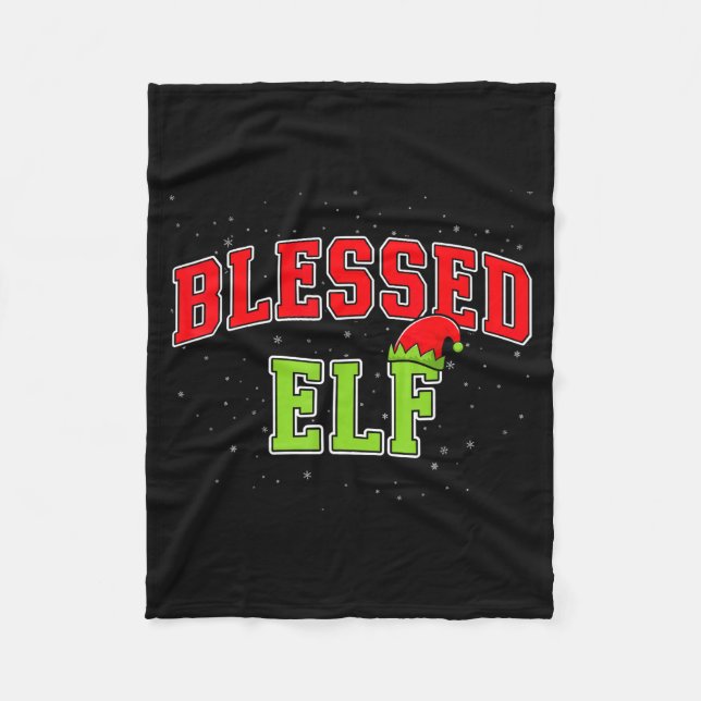 Manta Polar Blessed Elf Christmas Family Matching Group Xmas  (Anverso)