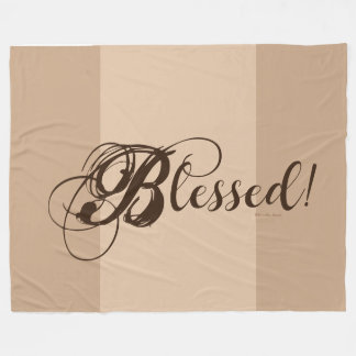 Manta Polar Blessed! Fleece Blanket (Tan/ Brown)