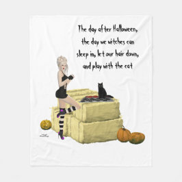 Manta Polar Blona Witch Pin Up Chica Fleece Blanket