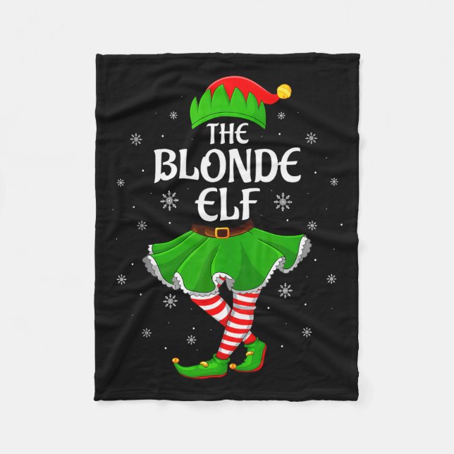 Manta Polar Blonde Elf Christmas Family Girls Women Elf Squad  (Anverso)