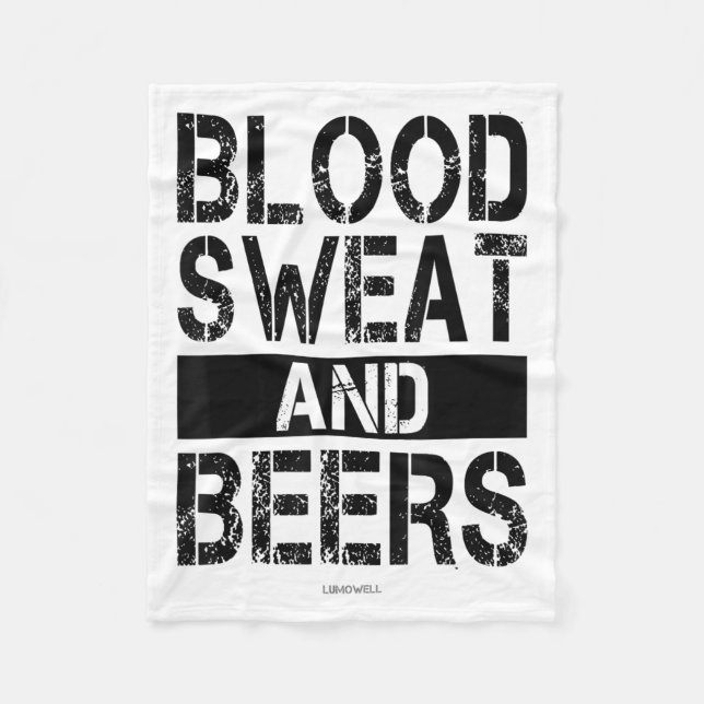 Manta Polar Blood Sweat And Beers - Fitness Gym Motivational S (Anverso)