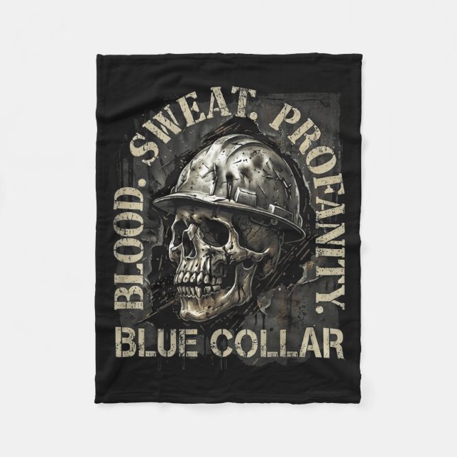 Manta Polar Blood Sweat Profanity Construction Worker Skull Bl (Anverso)