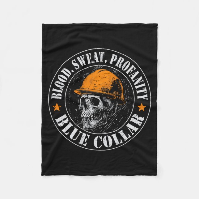 Manta Polar Blood Sweat Profanity Construction Worker Skull Bl (Anverso)