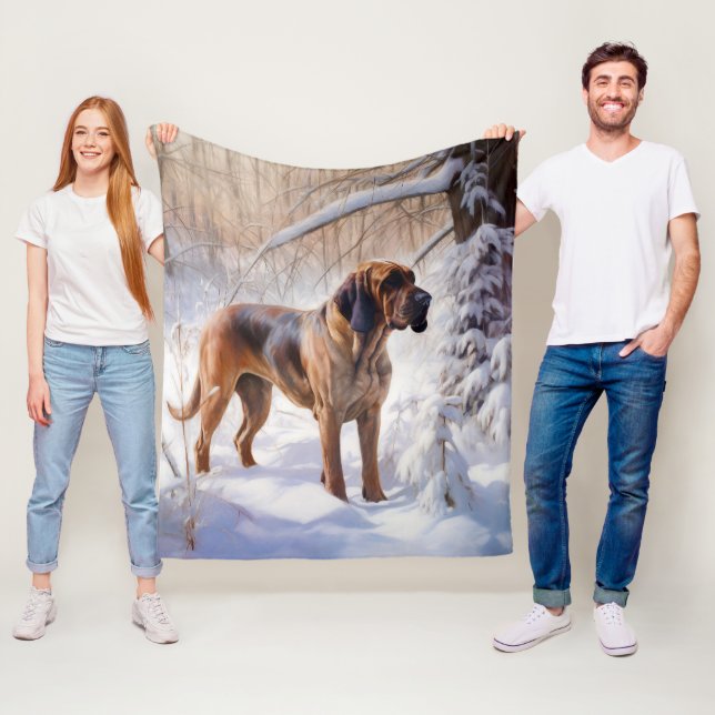 Manta Polar Bloodhound Deja que nieve Navidad (In situ)