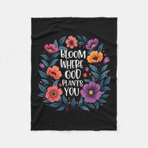 Manta Polar Bloom Donde Dios Plantea Tu Fe Cristiana Hombres M