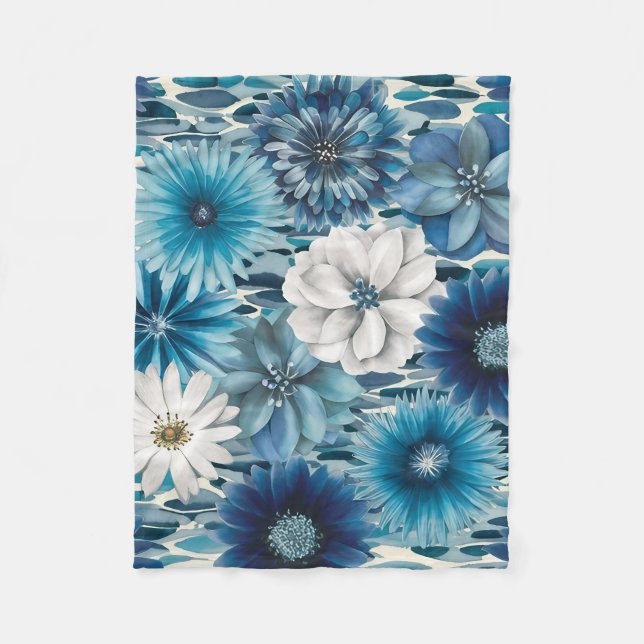 Manta Polar Bloom nórdico: Sinfonía de acuarela escandinava (Anverso)